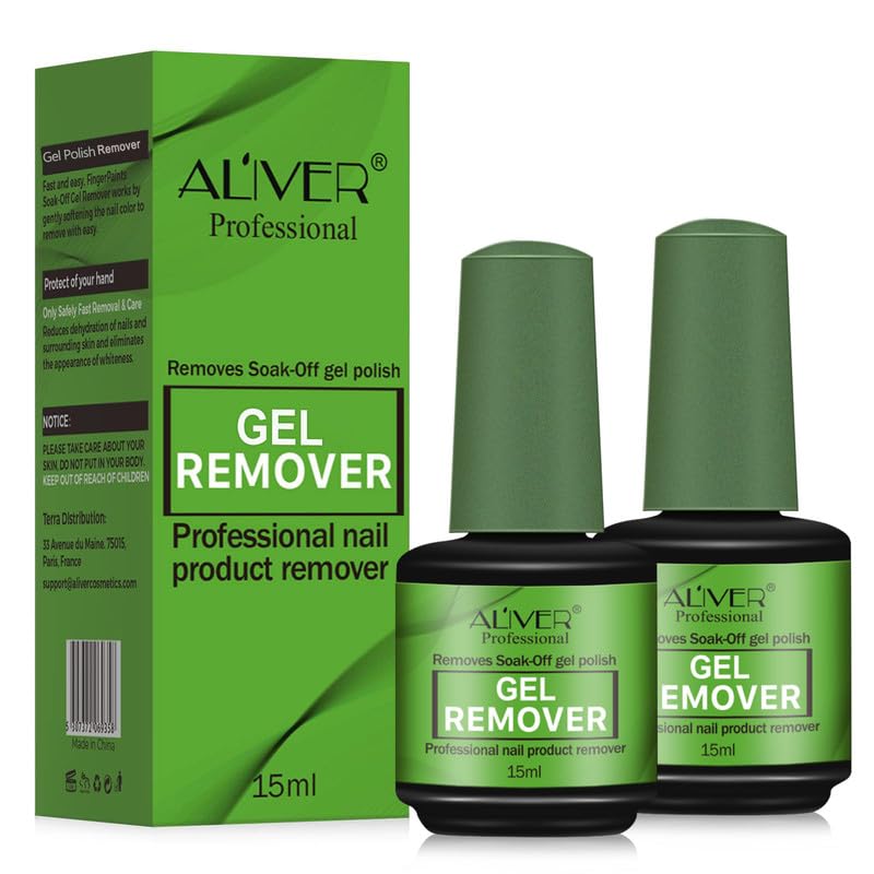 Lot de 2 Magic Remover Semi-Permanent - Dissolvant de Vernis à Ongles 3-5 Minutes, Non Abrasif et Rapide pour Femme, Ver