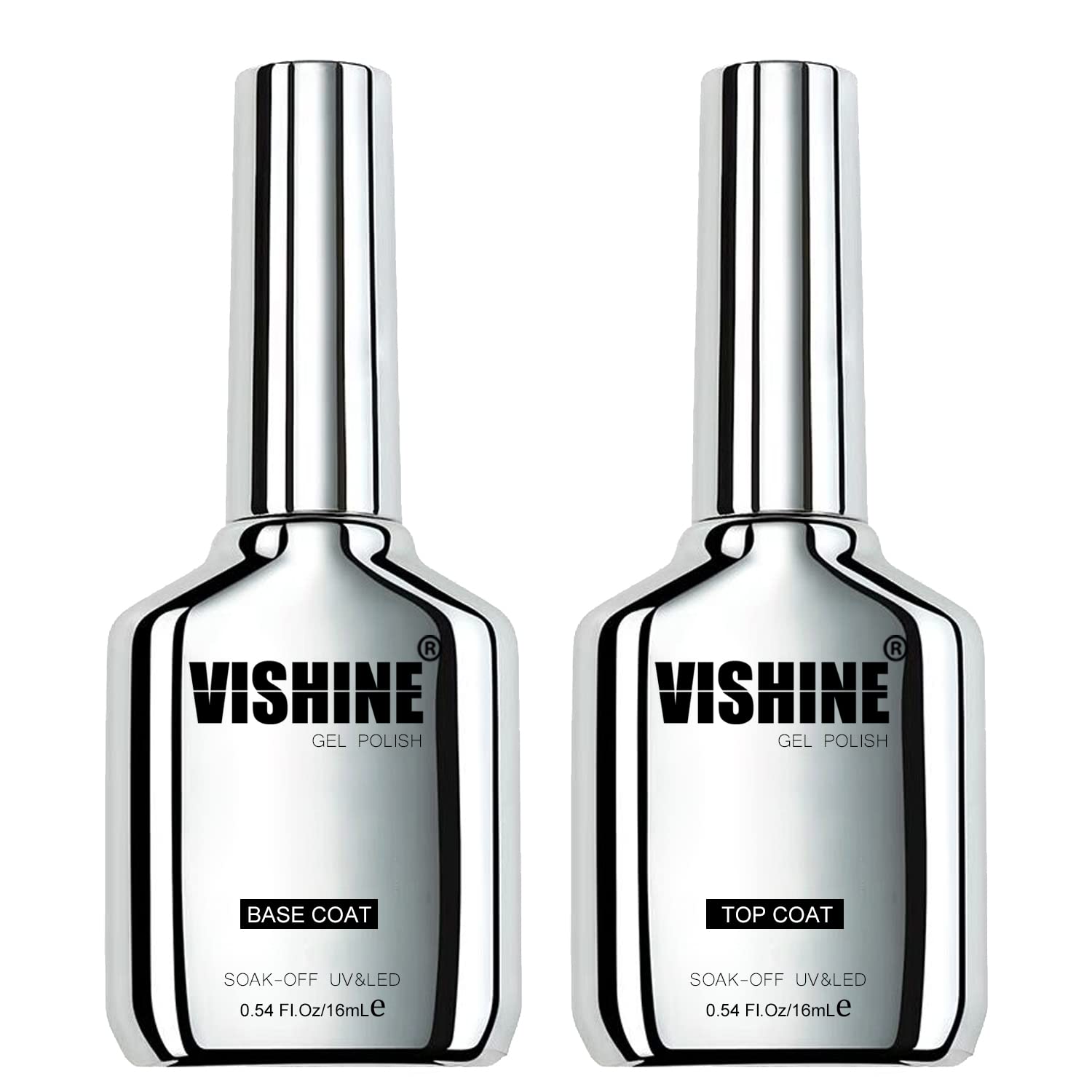 Vernis Semi-Permanent à Ongles Vishine (16ml, 2 pièces) - Base et Top Coat UV LED + Design Manucure Gel Retirable par Im