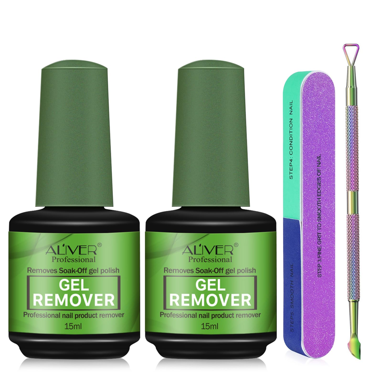 Dissolvant à Ongles Semi-Permanent 2PCS - Retrait Rapide et Sans Abrasion pour Vernis Gel, Set de Retrait Professionnel 