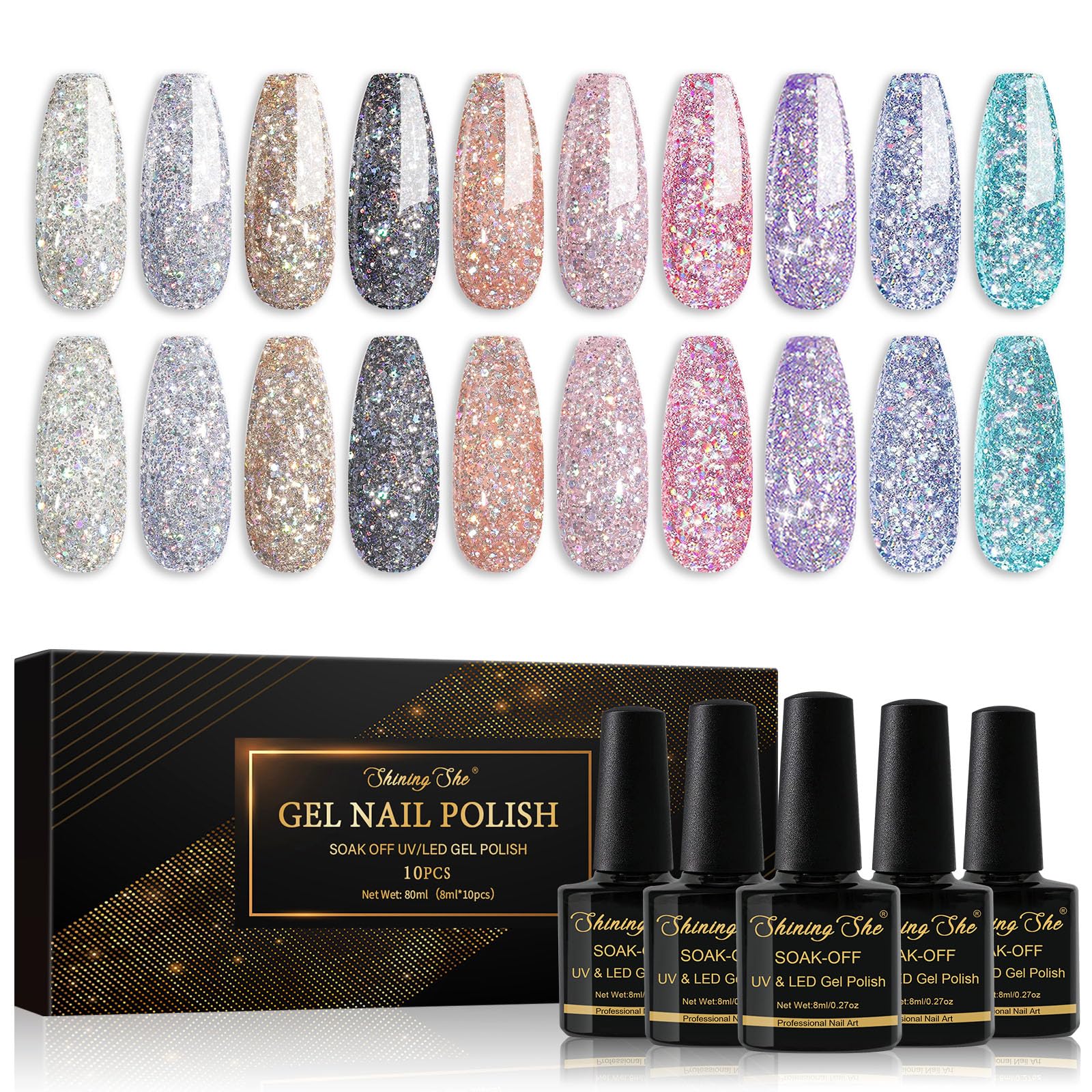 vernis à ongles permanent paillette shinning she 10 couleurs salon DIY home soin nail